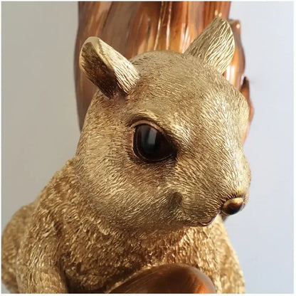 Golden squirrel cute squirrel wall lamps bedroom crystal globe decor