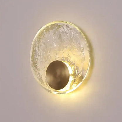 Golden textured elegance crystal wall lamp for bedroom living room