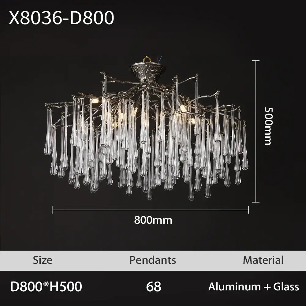 Golden tree branch crystal led ceiling chandelier dining room gold & black