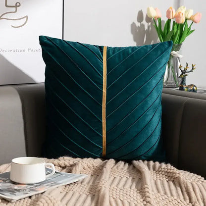 Golden velvet patchwork cushion cover set of 6 for living room
