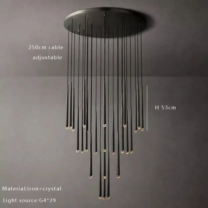 Golden water drop ceiling chandelier living room crystal pendant light