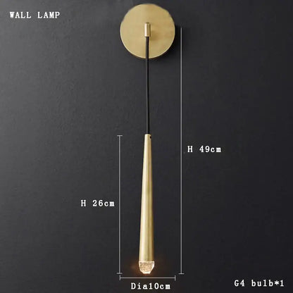 Golden water drop ceiling chandelier living room crystal pendant light