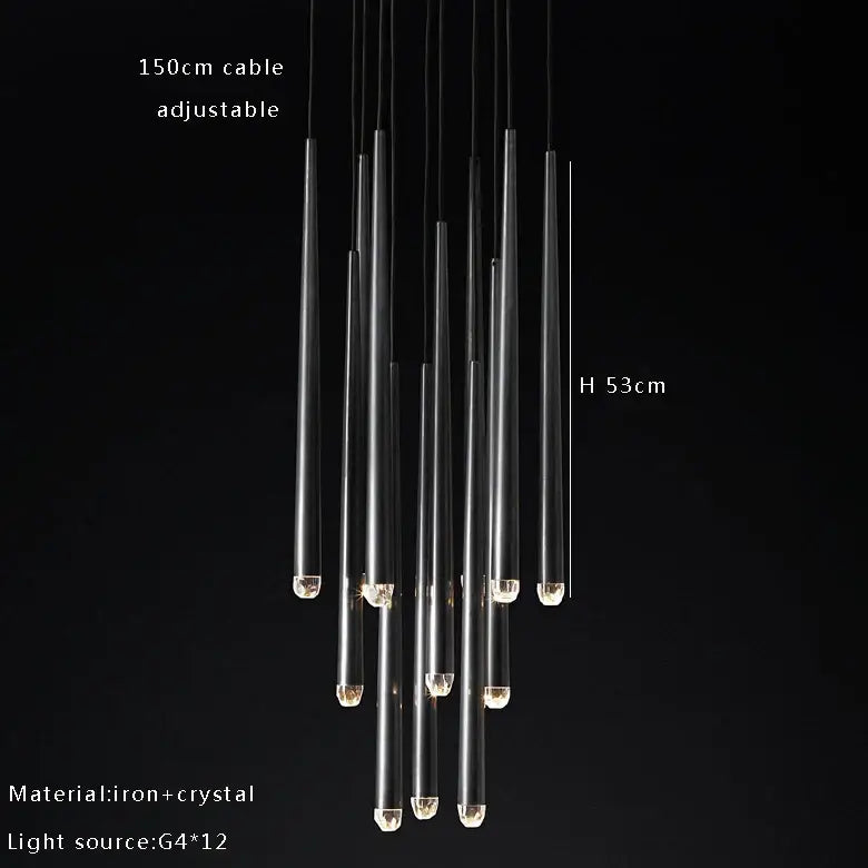 Golden water drop ceiling chandelier living room crystal pendant light