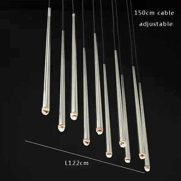 Golden water drop ceiling chandelier living room crystal pendant light