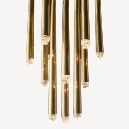 Golden water drop ceiling chandelier living room crystal pendant light