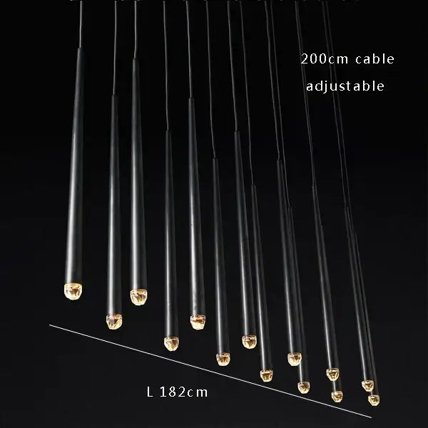 Golden water drop ceiling chandelier living room crystal pendant light