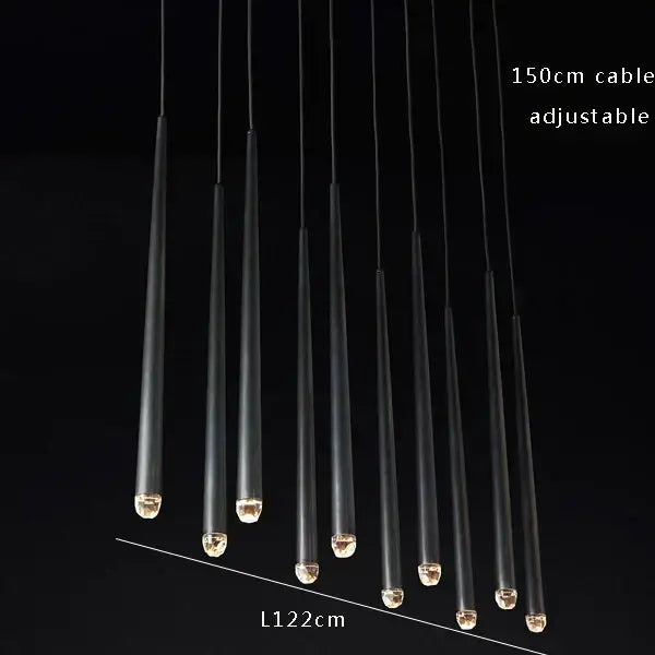 Golden water drop ceiling chandelier living room crystal pendant light