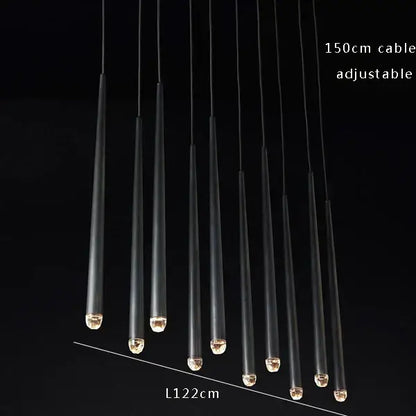 Golden water drop ceiling chandelier living room crystal pendant light