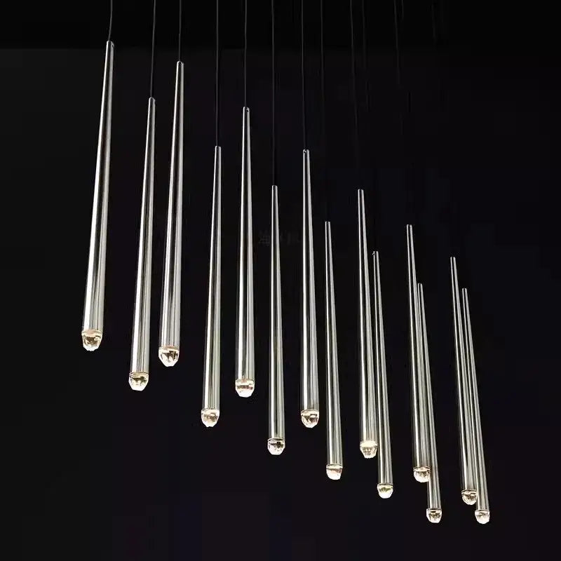Golden water drop ceiling chandelier living room crystal pendant light