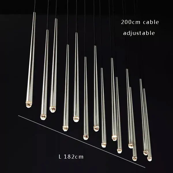 Golden water drop ceiling chandelier living room crystal pendant light