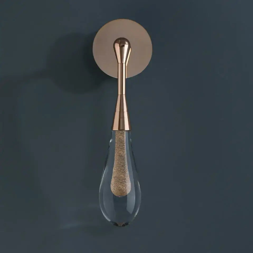 Golden water droplets crystal wall lights bedroom sconce