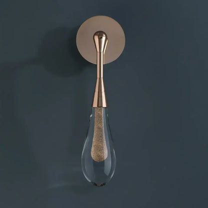Golden water droplets crystal wall lights bedroom sconce