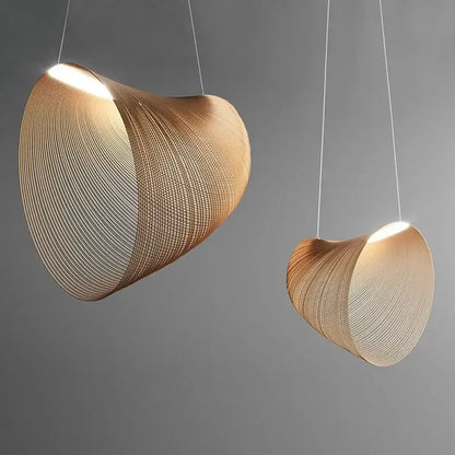 Golden wire mesh bamboo pendant light chandelier dining room