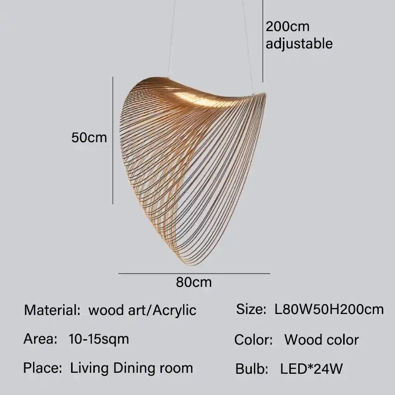 Golden wire mesh bamboo pendant light chandelier dining room