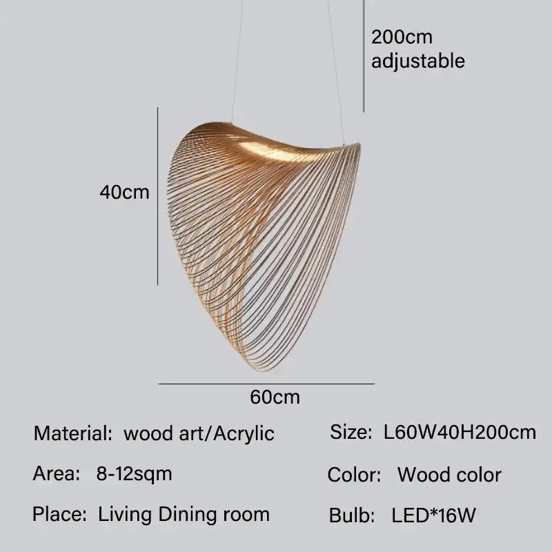 Golden wire mesh bamboo pendant light chandelier dining room