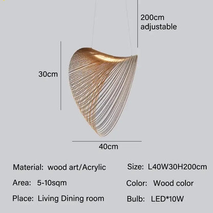 Golden wire mesh bamboo pendant light chandelier dining room