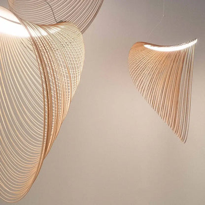 Golden woven nest led pendant chandelier for dining room