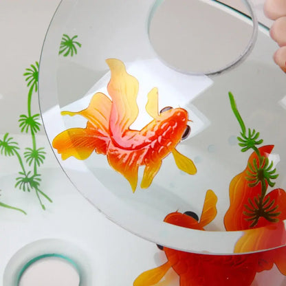 Goldfish glass waterfall faucet chrome bathroom sink mixer tap