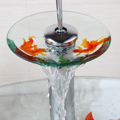 Goldfish glass waterfall faucet chrome bathroom sink mixer tap