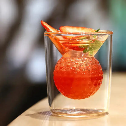 Golf ball double tumbler thickened glass cup dining room decor