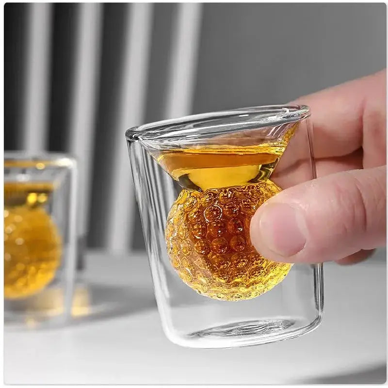 Golf ball double tumbler thickened glass cup dining room decor