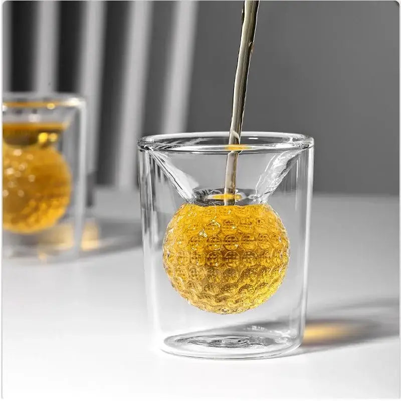 Golf ball double tumbler thickened glass cup dining room decor