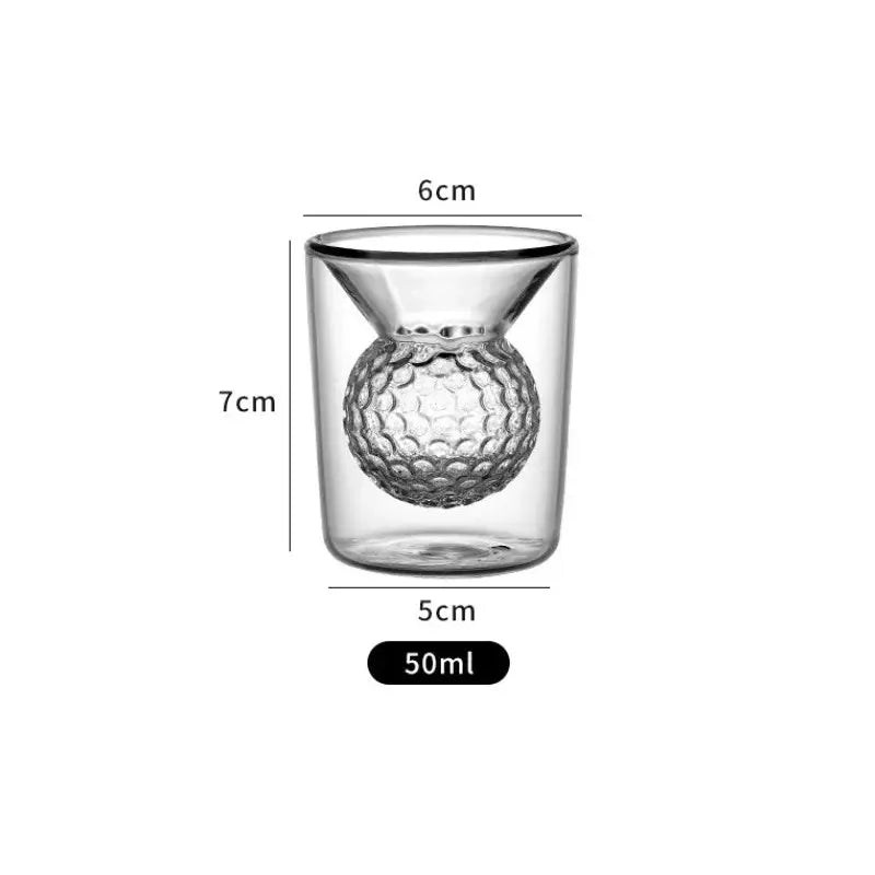 Golf ball double tumbler thickened glass cup dining room decor