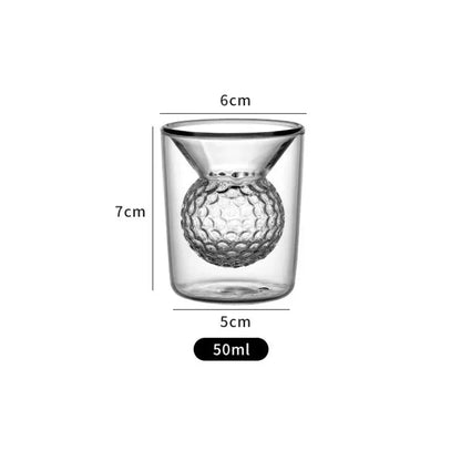 Golf ball double tumbler thickened glass cup dining room decor