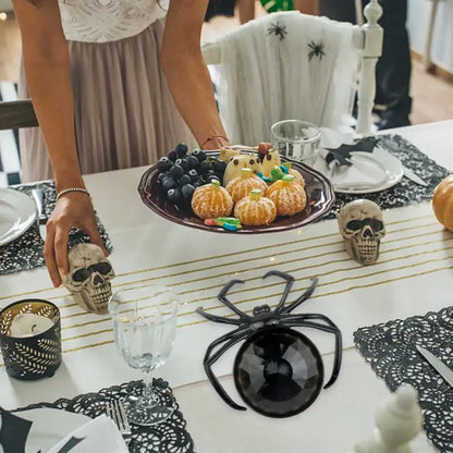 Gothic gemstone skull spider tray dining room candy storage plate