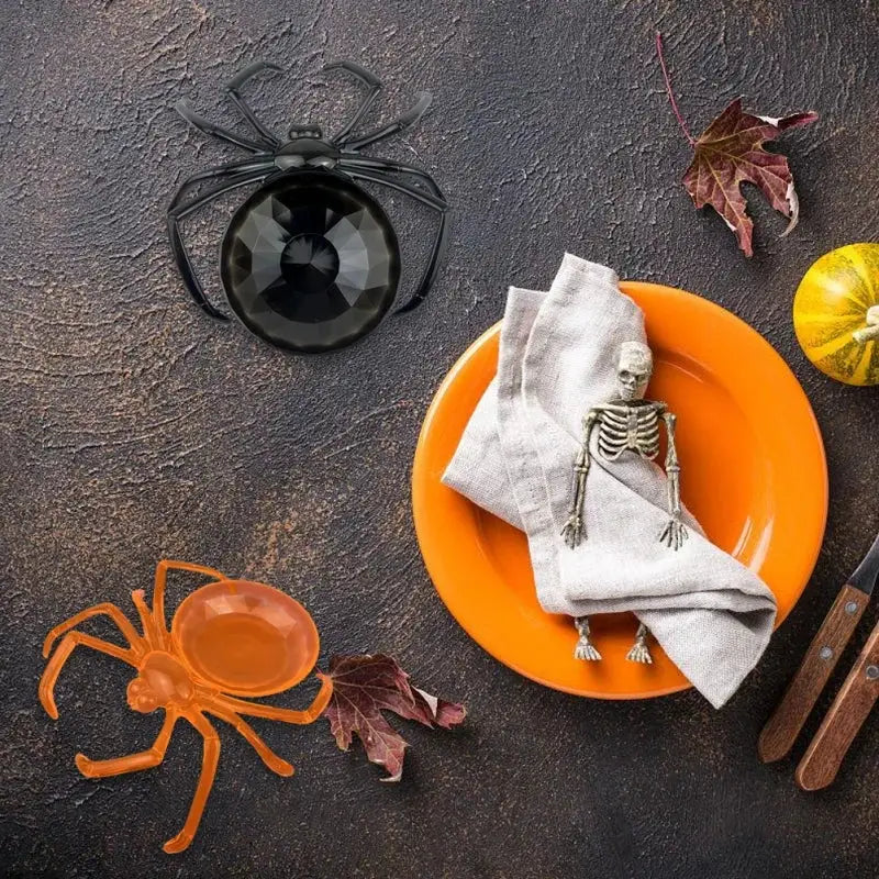 Gothic gemstone skull spider tray dining room candy storage plate