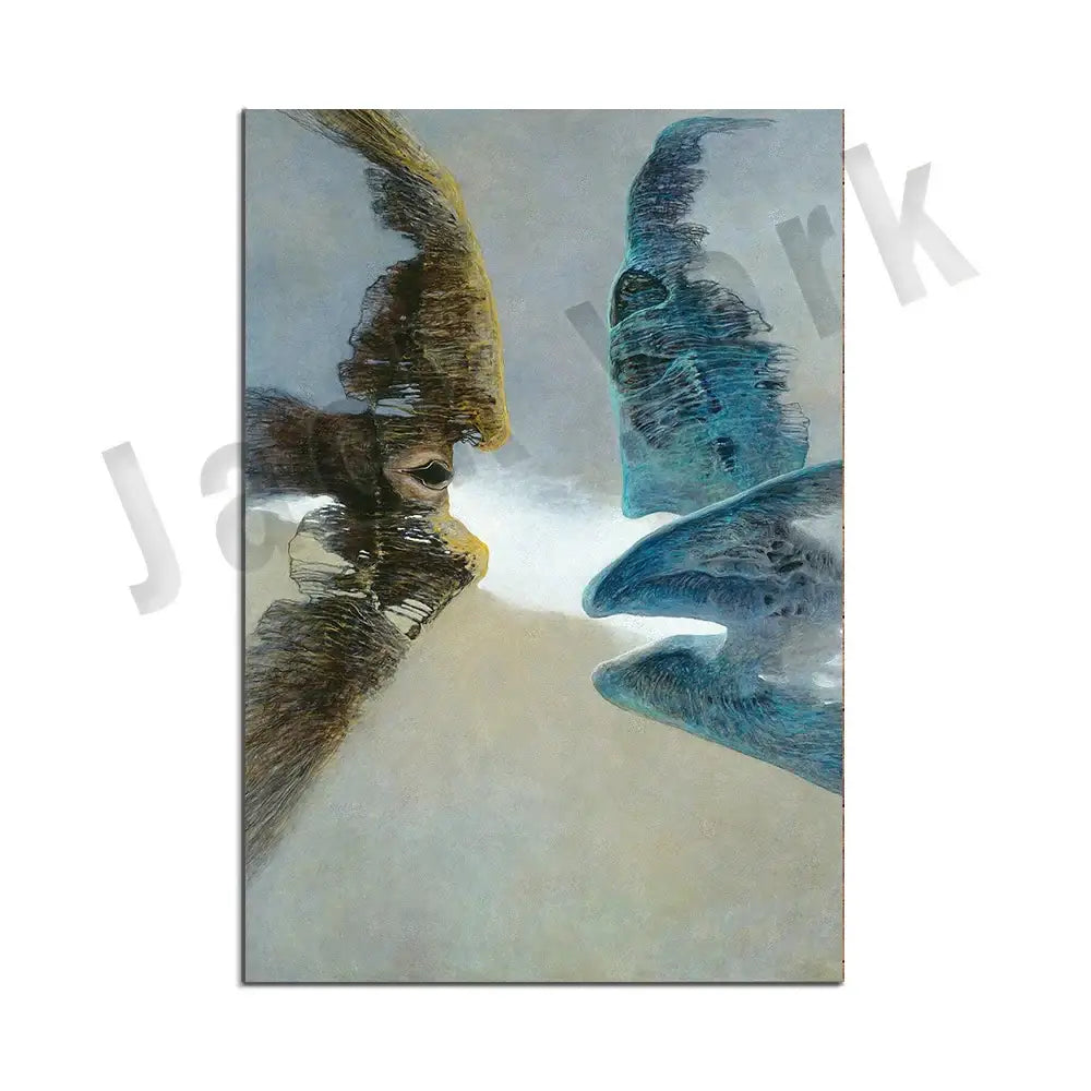 Gothic surreal art canvas print set – living room framed wall decor