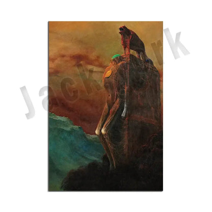 Gothic surreal art canvas print set – living room framed wall decor