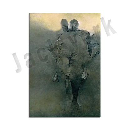 Gothic surreal art canvas print set – living room framed wall decor