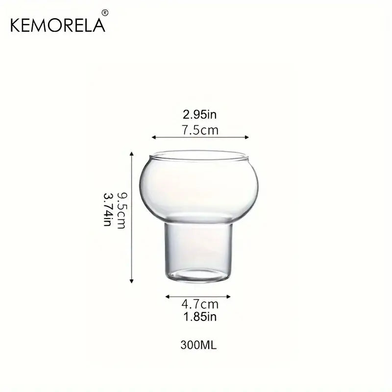 Gourd shaped glass cup set with wooden handle – kitchen drinkware