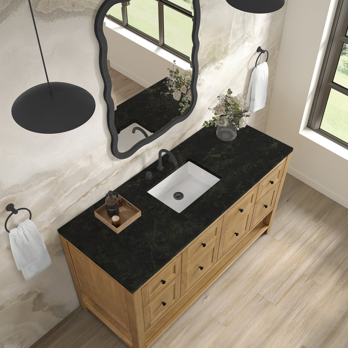 James Martin Breckenridge 60" Single Bathroom Vanity, Light Natural Oak