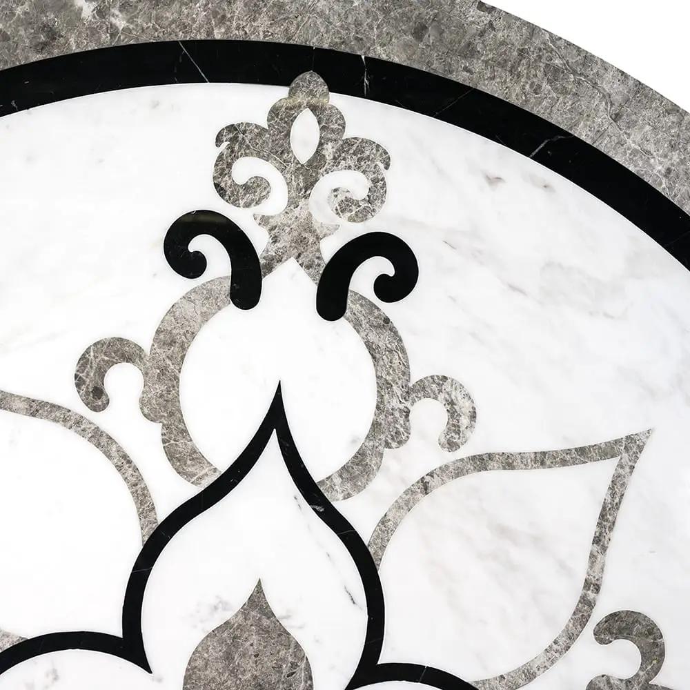 Grace Multi Finish Round Marble Medallions 36x36