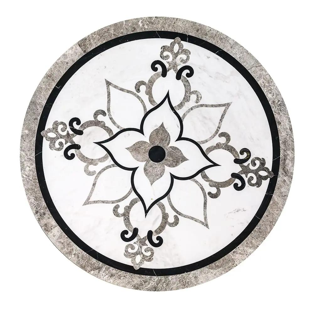 Grace Multi Finish Round Marble Medallions 36x36