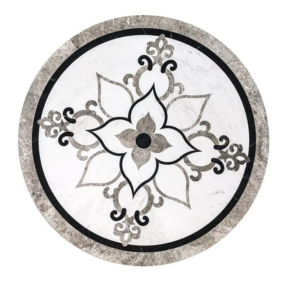 Grace Multi Finish Round Marble Medallions 36x36