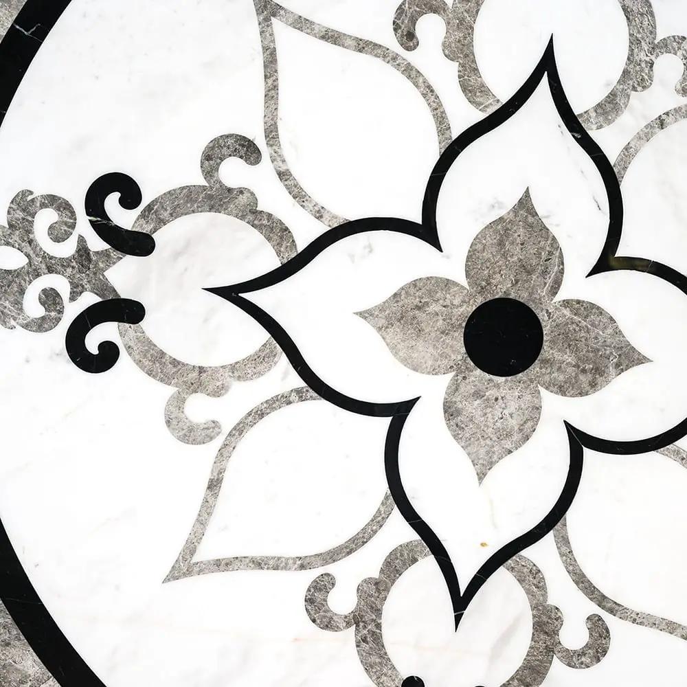 Grace Multi Finish Round Marble Medallions 48x48