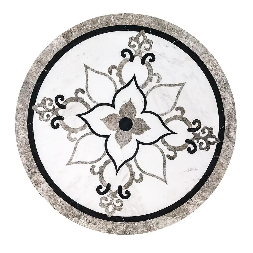 Grace Multi Finish Round Marble Medallions 48x48