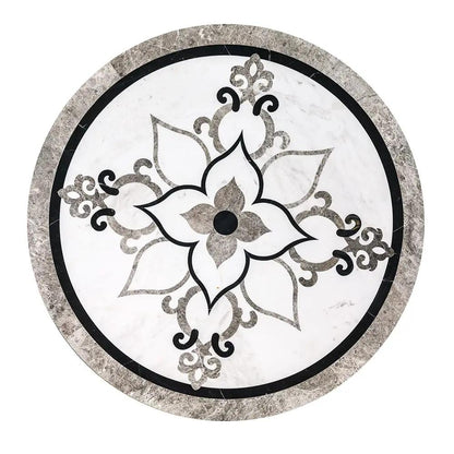 Grace Multi Finish Round Marble Medallions 48x48