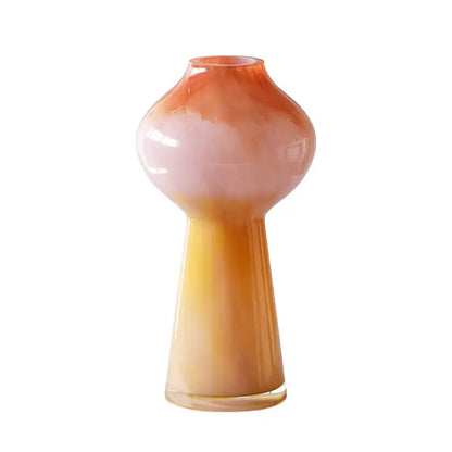 Gradient glass vase set of 2 living room gourd flower holder