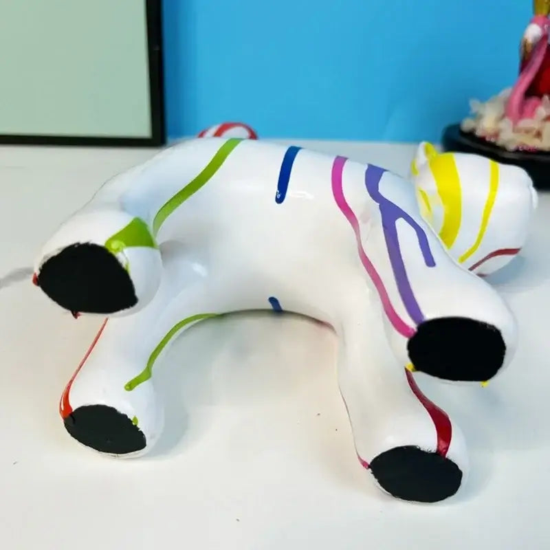 Graffiti cat desk storage statue black & white living room decor