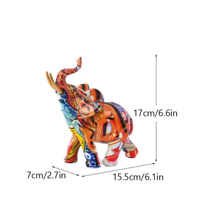 Graffiti elephant resin figurine living room home decor