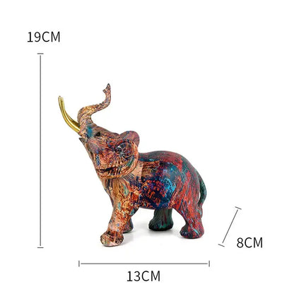 Graffiti resin elephant sculpture living room art figurine