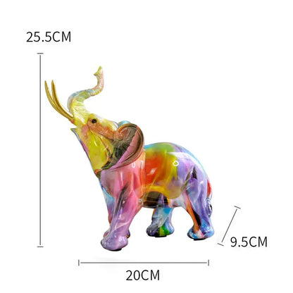 Graffiti resin elephant sculpture living room art figurine