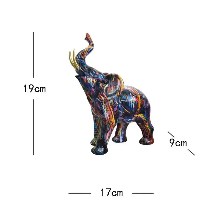 Graffiti resin elephant sculpture living room art figurine