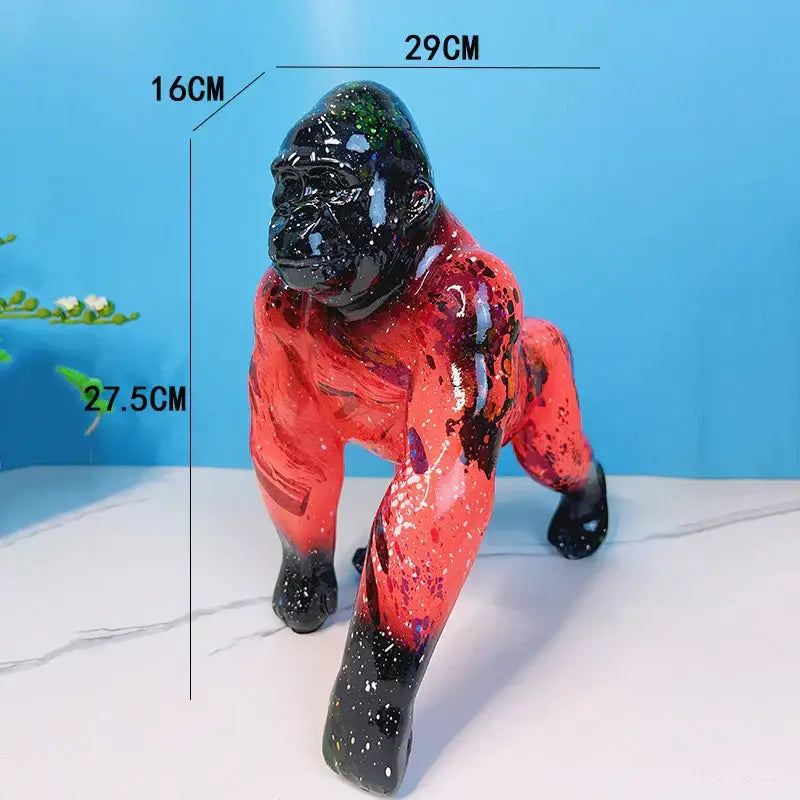 Graffiti street art gorilla sculpture living room resin decor