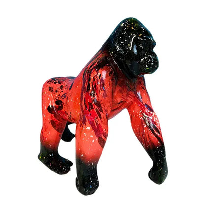 Graffiti street art gorilla sculpture living room resin decor
