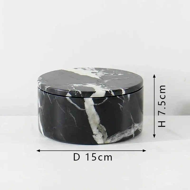 Grand antique black & white marble storage jar kitchen nut bowl
